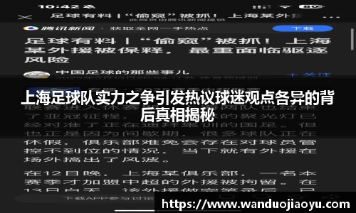 上海足球队实力之争引发热议球迷观点各异的背后真相揭秘